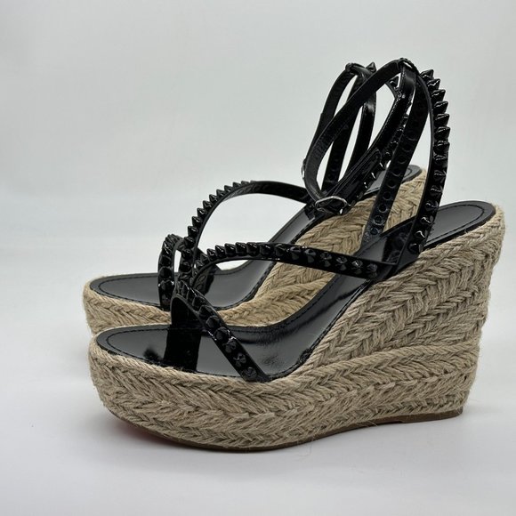 Christian Louboutin Black Studded Platform Sandals - Picture 10 of 16